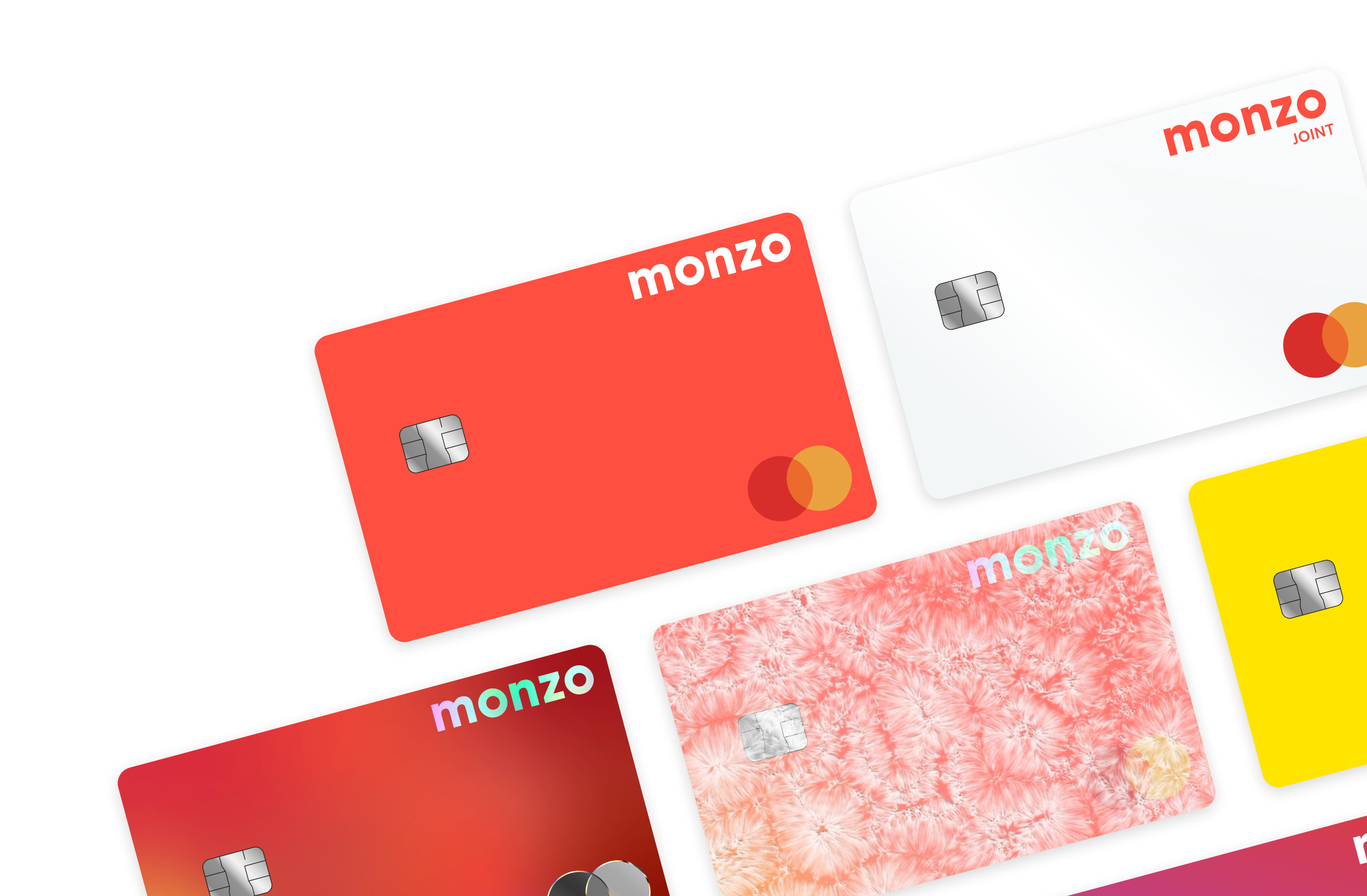 Monzo personal banking product screens, designed by Sasha Ward.
